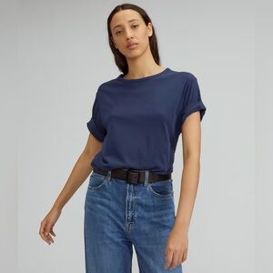 Everlane The Air Oversized Crew Tee size L in Navy